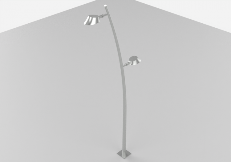 Farolas de calle 3D - Farola sobre poste alto 6m - iGuzzini...