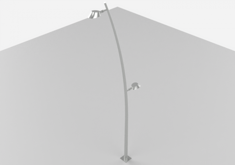 Farolas de calle 3D - Farola sobre poste alto 8m - iGuzzini...