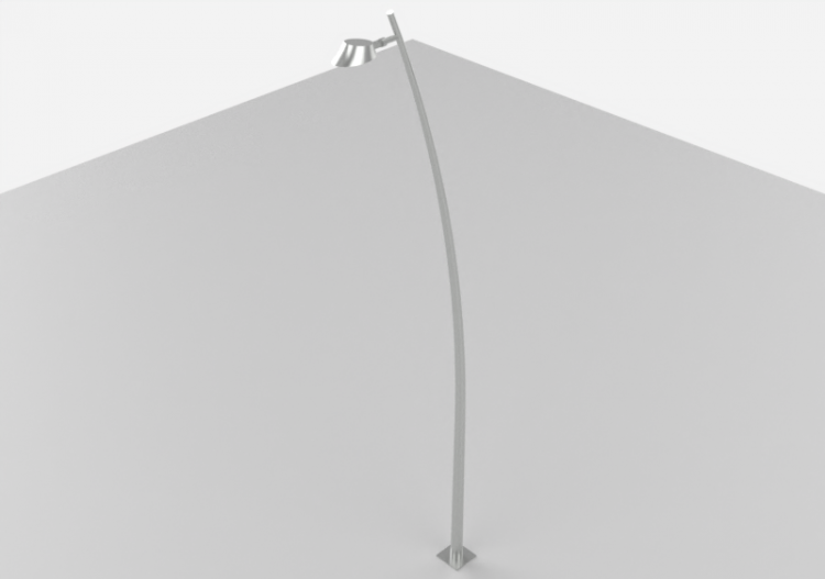 3D Straßenlanternen - Straßenlaterne auf Pfahl von Höhe 8m...