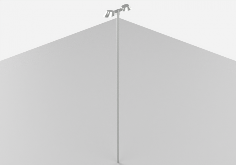 3D Straßenlanternen - Straßenlaterne auf Pfahl von Höhe 8m...