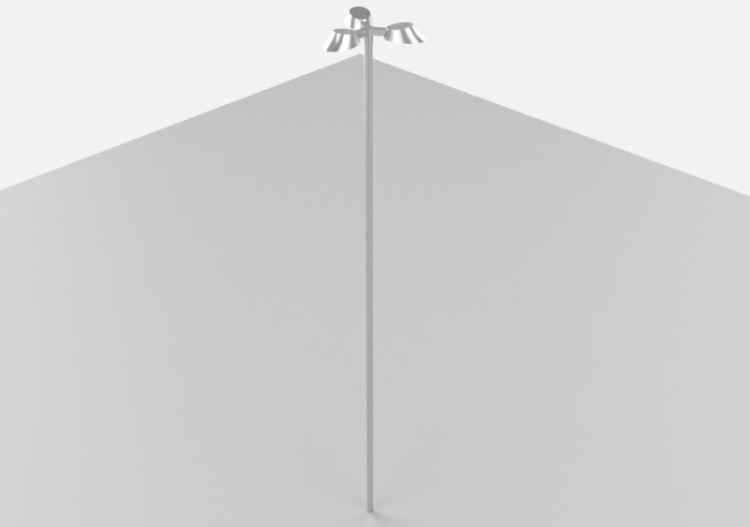 3D Street Lights - High Pole Street Light - 8m - iGuzzini -...