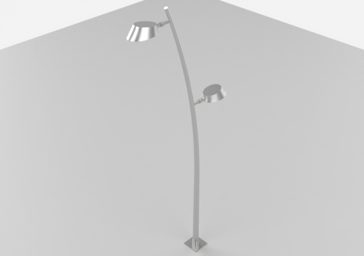Farolas de calle 3D - Farola sobre poste alto 6m - iGuzzini...