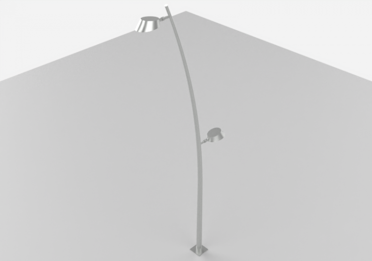 Farolas de calle 3D - Farola sobre poste alto 8m - iGuzzini...