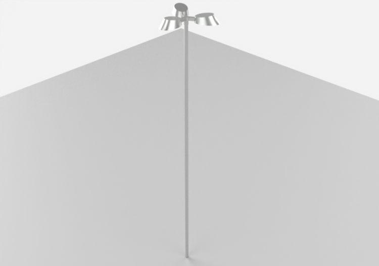 3D Straßenlanternen - Straßenlaterne auf Pfahl von Höhe 8m...