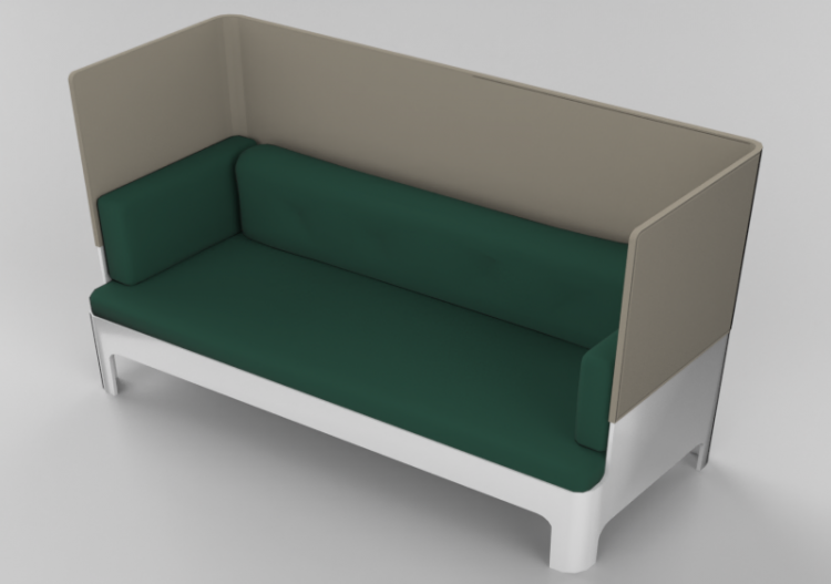 Poltronas y Sofás 3D - Sofá con estructura de madera – Bla...