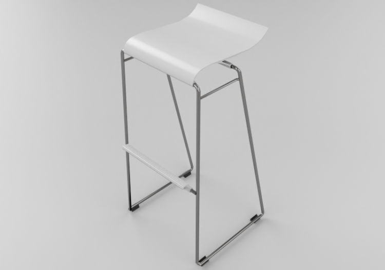 3D Stühle - Hoher Metallhocker - Bla Station – Gecco O33 -...