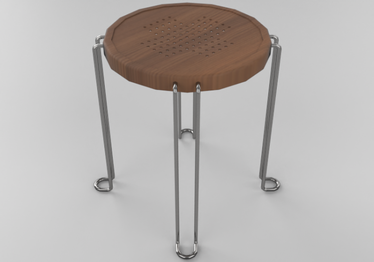 椅子 - Low metallic stool - Bla Station – B2 - ACCA software