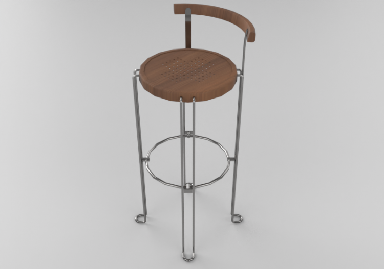 Cadeira 3D - Banquinho alto de metal - Bla Station – B4 -...