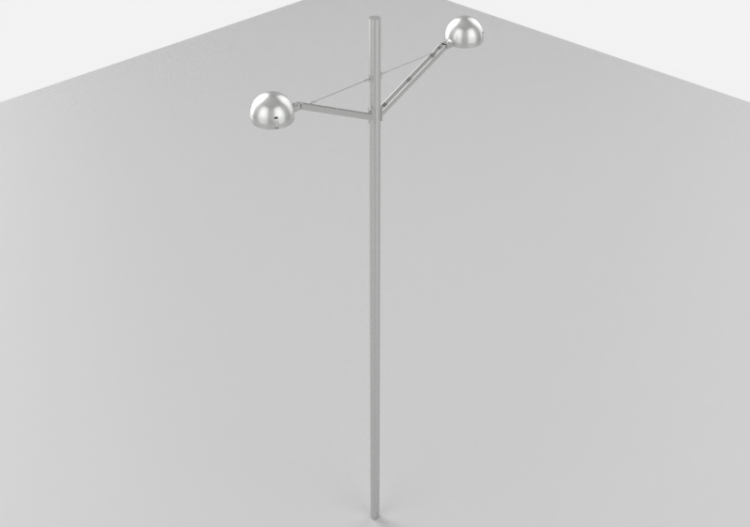 3D Street Lights - High pole street light - Height: 6...