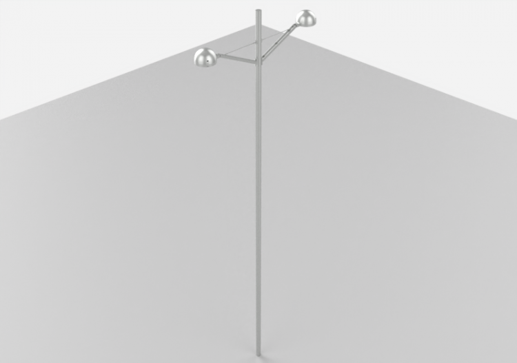3D Street Lights - High pole street light - Height: 8...