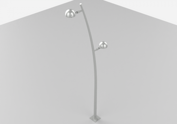 3D Street Lights - High pole street light - Height: 6...