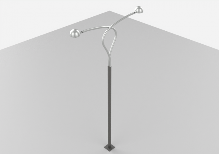 3D Street Lights - High pole street light - Height: 6,7...