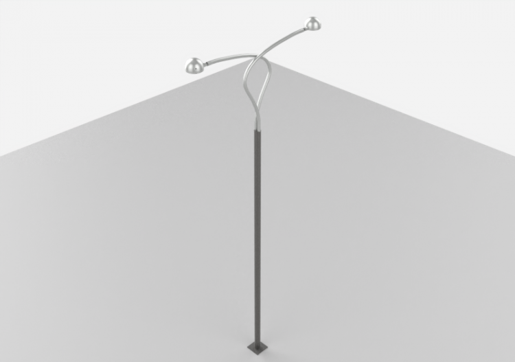 3D Street Lights - High pole street light - Height: 8,7...