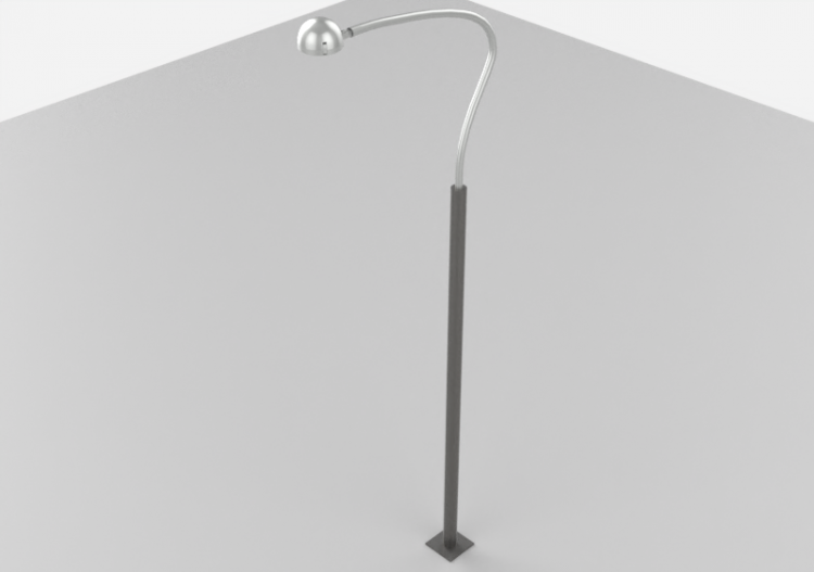 Farolas de calle 3D - Farola sobre poste alto 6,7 metros -...