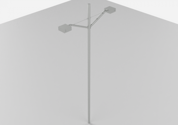3D Street Lights - High pole street light - Height: 6...
