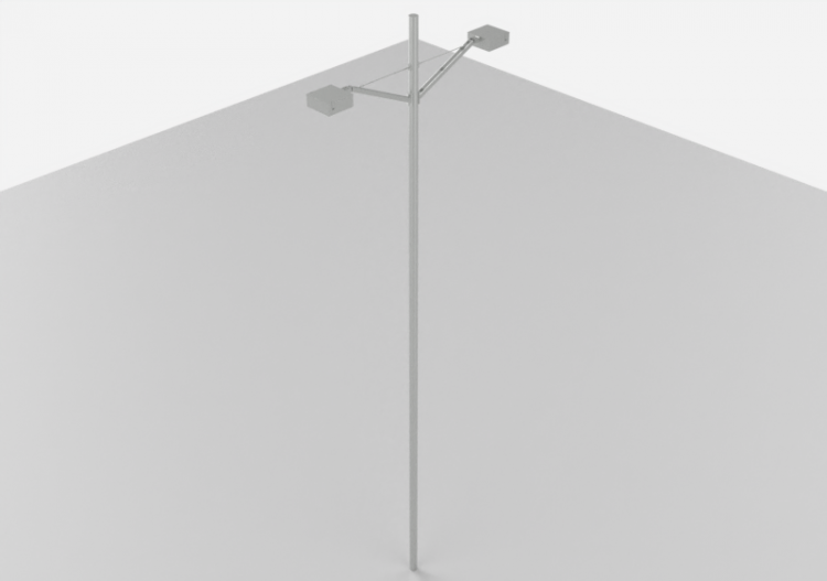 Farolas de calle 3D - Farola sobre poste alto 8 metros -...