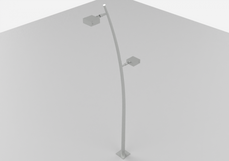 3D Straßenlanternen - Straßenlaterne auf Pfahl Höhe 6 Meter...
