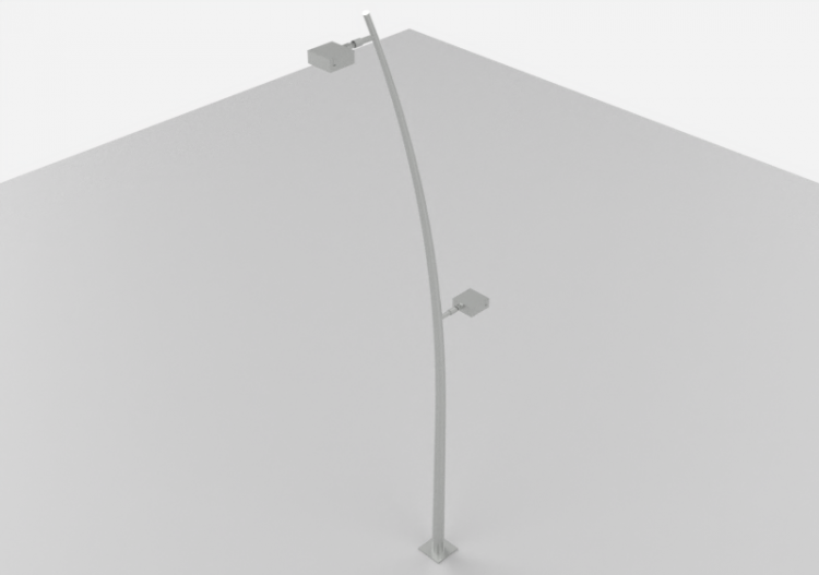 3D Straßenlanternen - Straßenlaterne auf Pfahl Höhe 8 Meter...