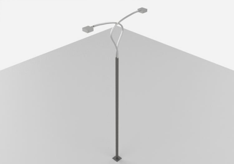 3D Street Lights - High pole street light - Height: 8,7...