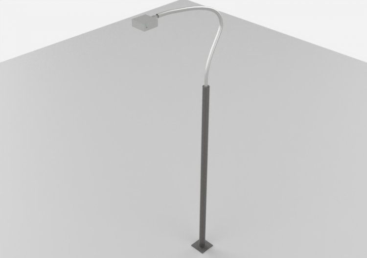 3D Street Lights - High pole street light - Height: 6,7...