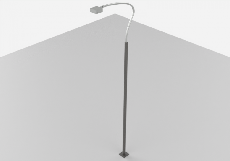 3D Street Lights - High pole street light - Height: 8,7...