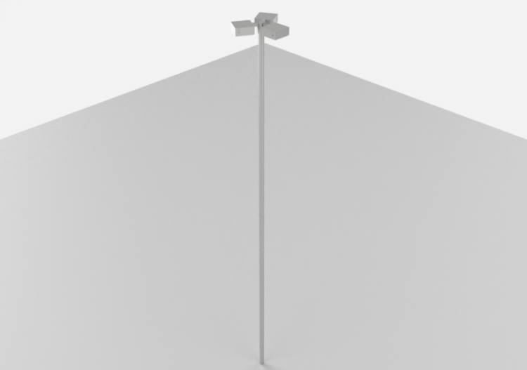 Farolas de calle 3D - Farola sobre poste alto 8 metros -...
