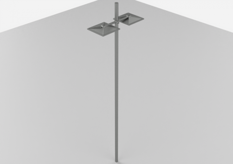 3D Street Lights - High pole street light - Height: 6m -...