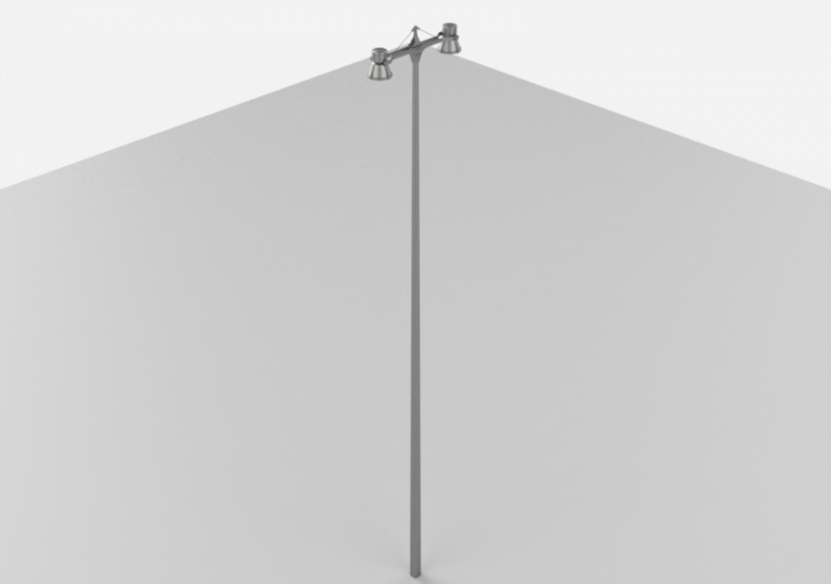 Farolas de calle 3D - Farola sobre poste alto 7m - iGuzzini...