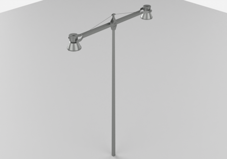 3D Street Lights - High pole street light - Height: 4m -...