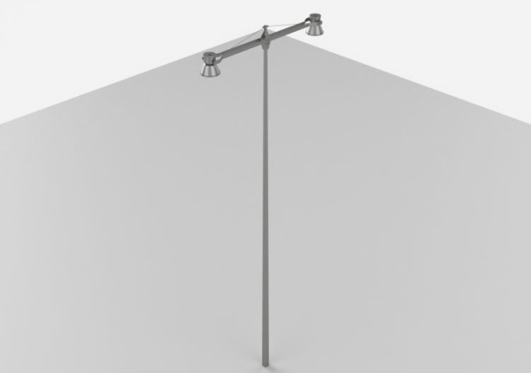 Lampioni stradali 3D - Lampione su palo alto 7m - iGuzzini...