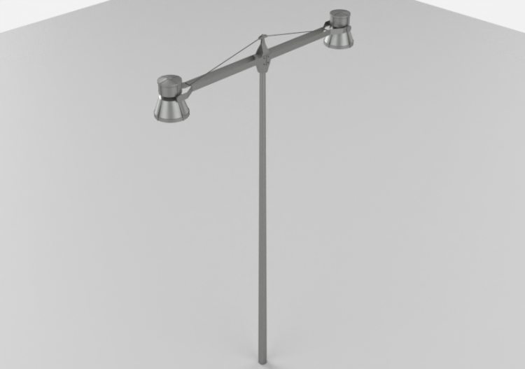 3D Street Lights - High pole street light - Height: 4m -...