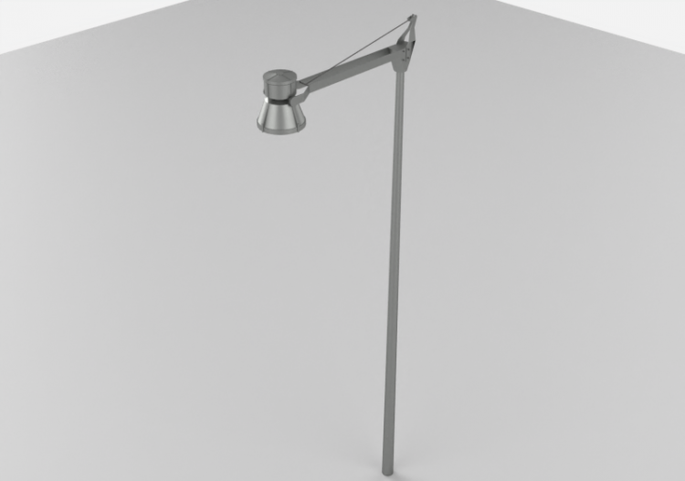 3D Street Lights - High pole street light - Height: 4m -...