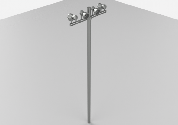 3D Street Lights - High pole street light - Height: 4m -...