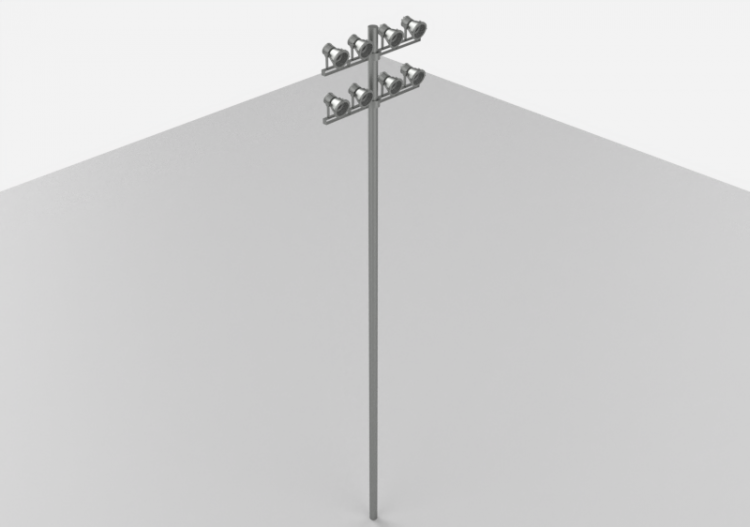3D Straßenlanternen - Straßenlaterne auf Pfahl von 7m Höhe...