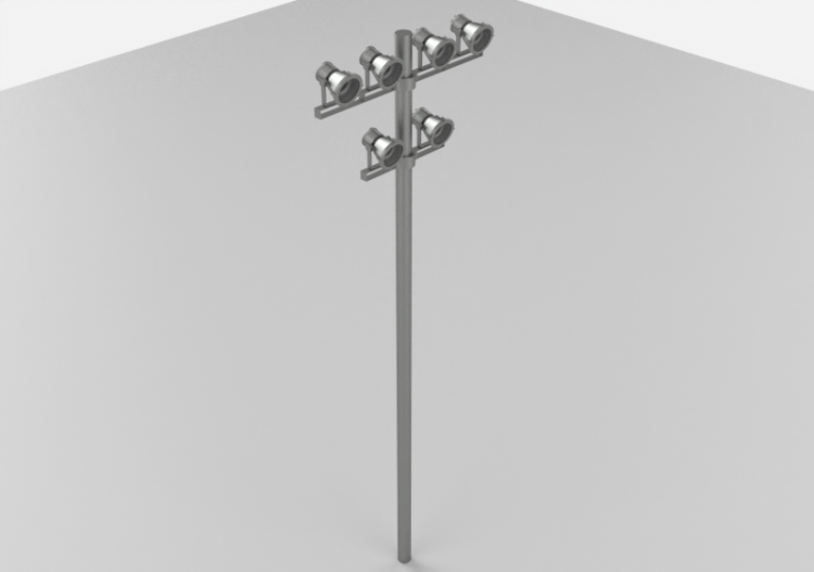 Candeeiros de rua 3D - Candeeiro de poste alto 7m -...