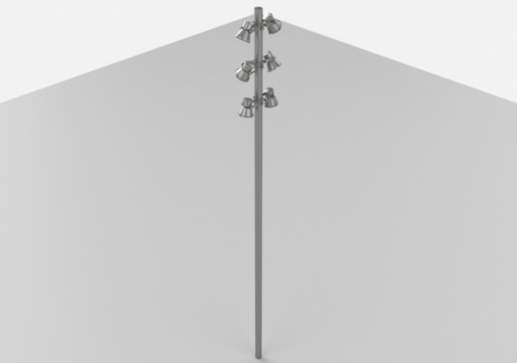 3D Street Lights - High pole street light - Height: 7m -...