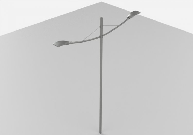 Farolas de calle 3D - Farola sobre poste alto 6 metros -...