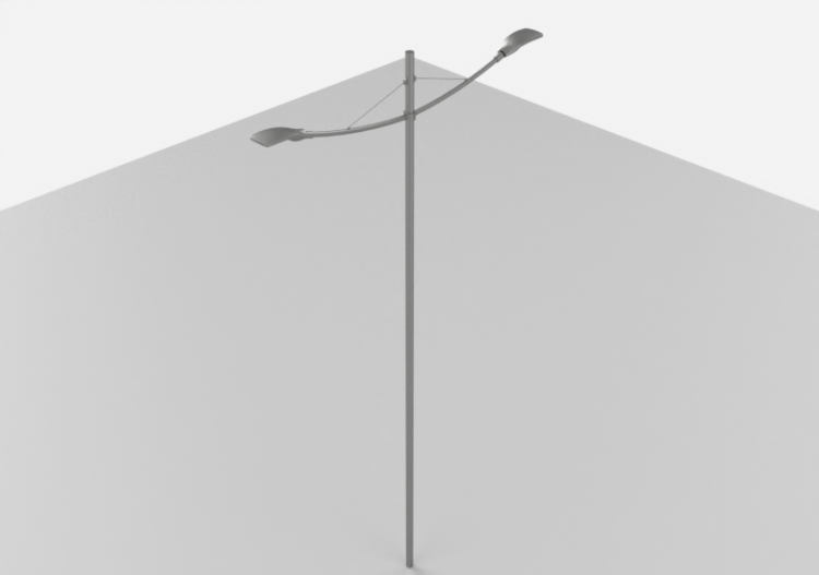Farolas de calle 3D - Farola sobre poste alto 8 metros -...