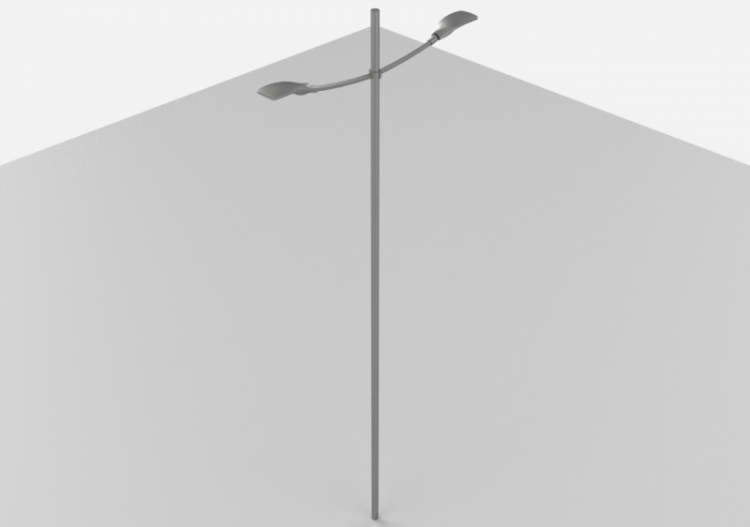 3D Straßenlanternen - Straßenlaterne auf Pfahl von 8 m Höhe...