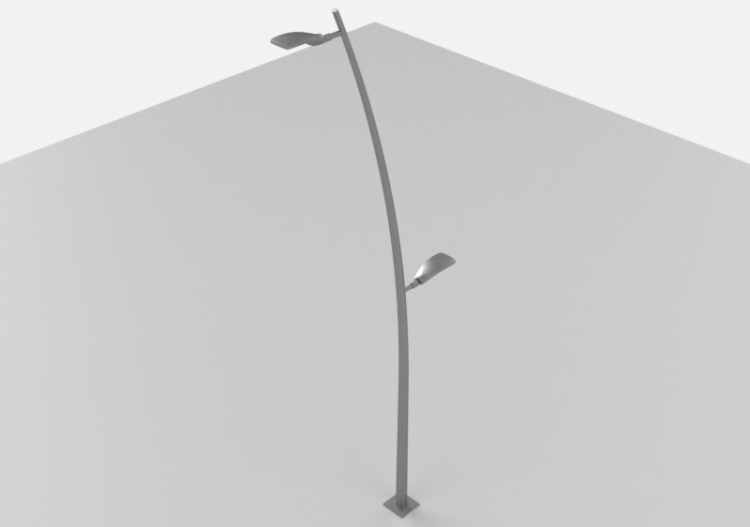 Farolas de calle 3D - Farola sobre poste alto 8 metros -...