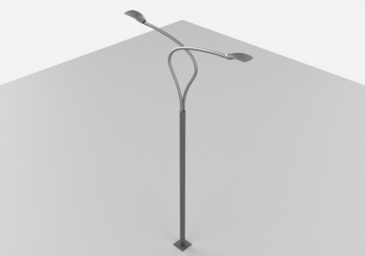 Farolas de calle 3D - Farola sobre poste alto 6,7 metros -...