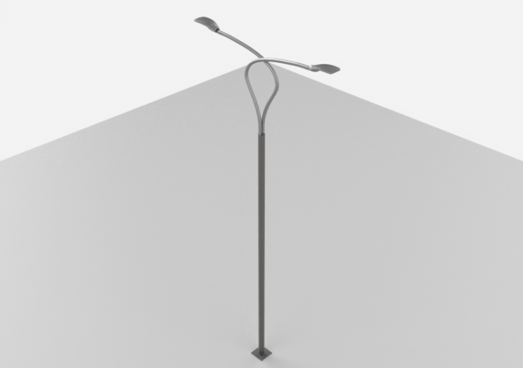 Farolas de calle 3D - Farola sobre poste alto 8,7 metros -...