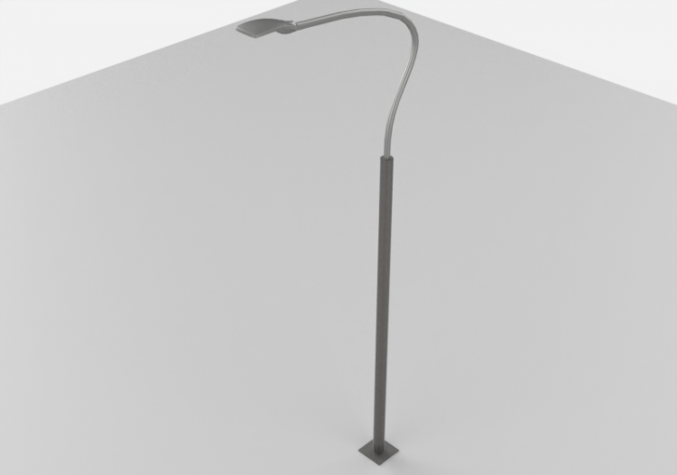 3D Street Lights - High pole street light - Height: 6,7...