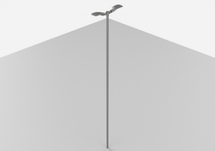 Farolas de calle 3D - Farola sobre poste alto 8 metros -...