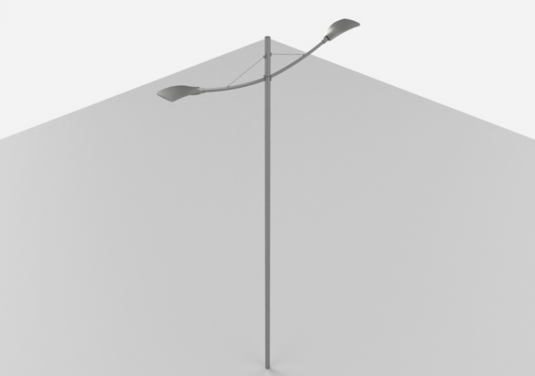3D Street Lights - High pole street light - Height: 8 metri...