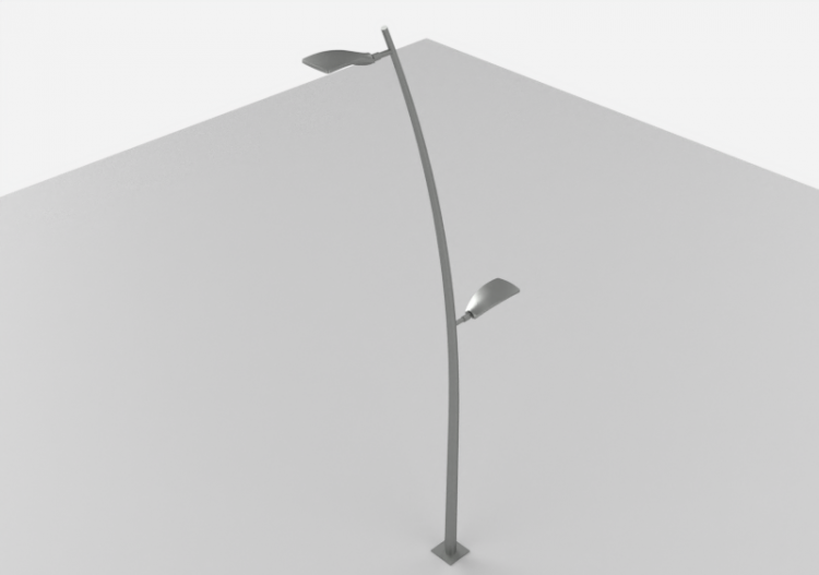 3D Street Lights - High pole street light - Height: 8 metri...