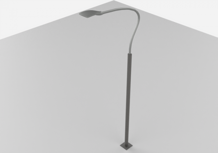 3D Street Lights - High pole street light - Height: 6,7...