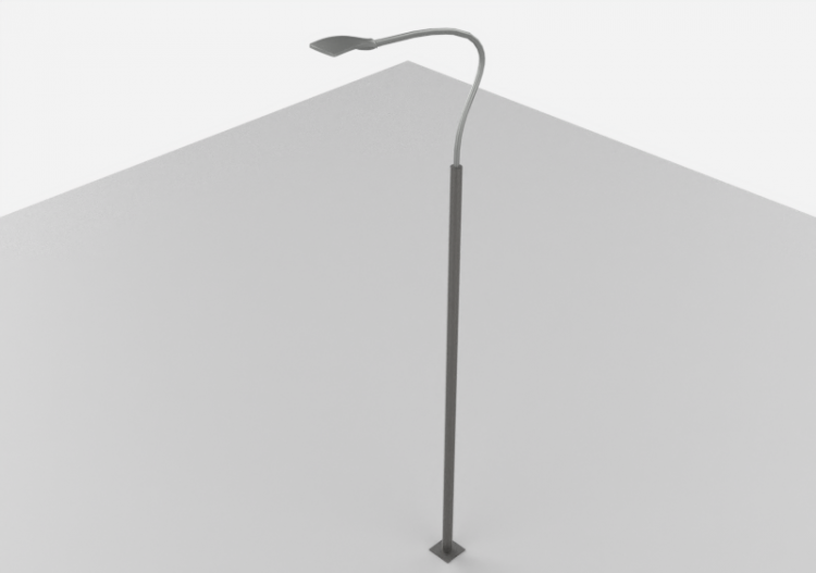 3D Street Lights - High pole street light - Height: 8,7...