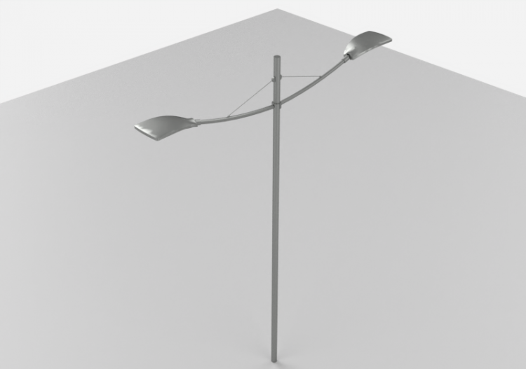 Farolas de calle 3D - Farola sobre poste alto 6 metros -...