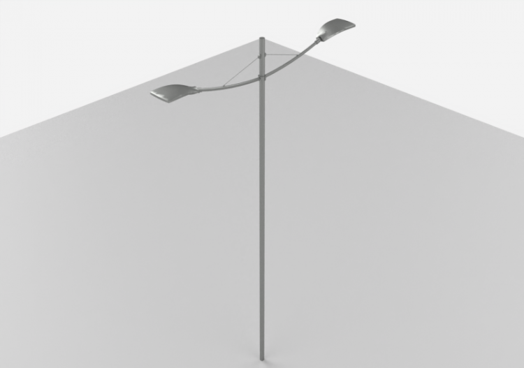 Farolas de calle 3D - Farola sobre poste alto 8 metros -...